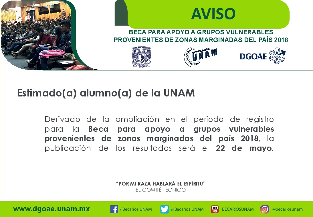 Portal del Becario, DGOAE-UNAM